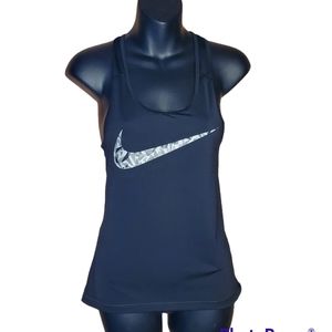 NWOT Nike Pro racerback tank top. Size small. Black and grey, large front swoop